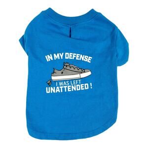 Small dog blue t-shirt  pull over head dog clothes